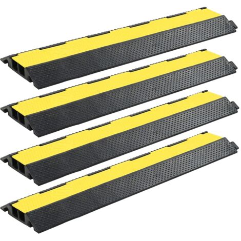 vidaXL Cable Protector Ramps 4 pcs 2 Channels Rubber 101,5 cm