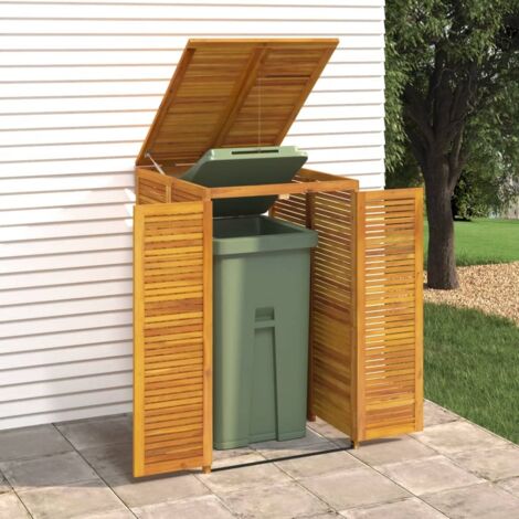 Vidaxl – Cabanon à poubelle en bois d'acacia massif 70x89x117 cm – Conception double porte avec serrures – Accès facile et esthétique