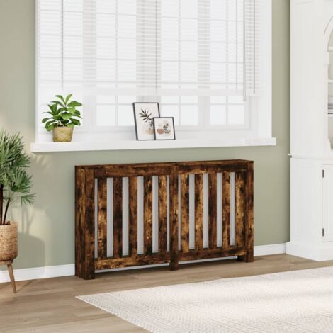 vidaXL Cache-radiateur chêne fumé 149x20x82 cm bois d'ingénierie