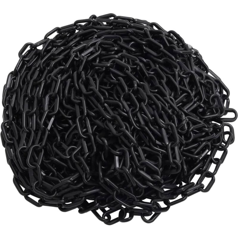 

vidaXL Cadena de advertencia plástico negro 100 m Ø4 mm