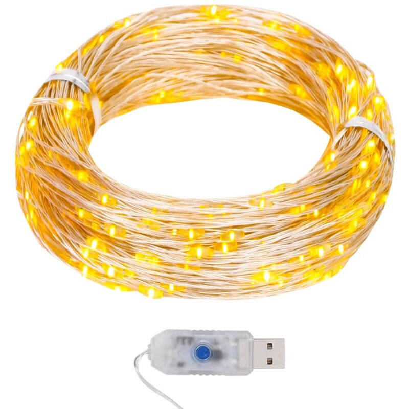 

Cadena de luces de hadas 400 LED 8 funciones 40m blanco cálido - Blanco - Vidaxl