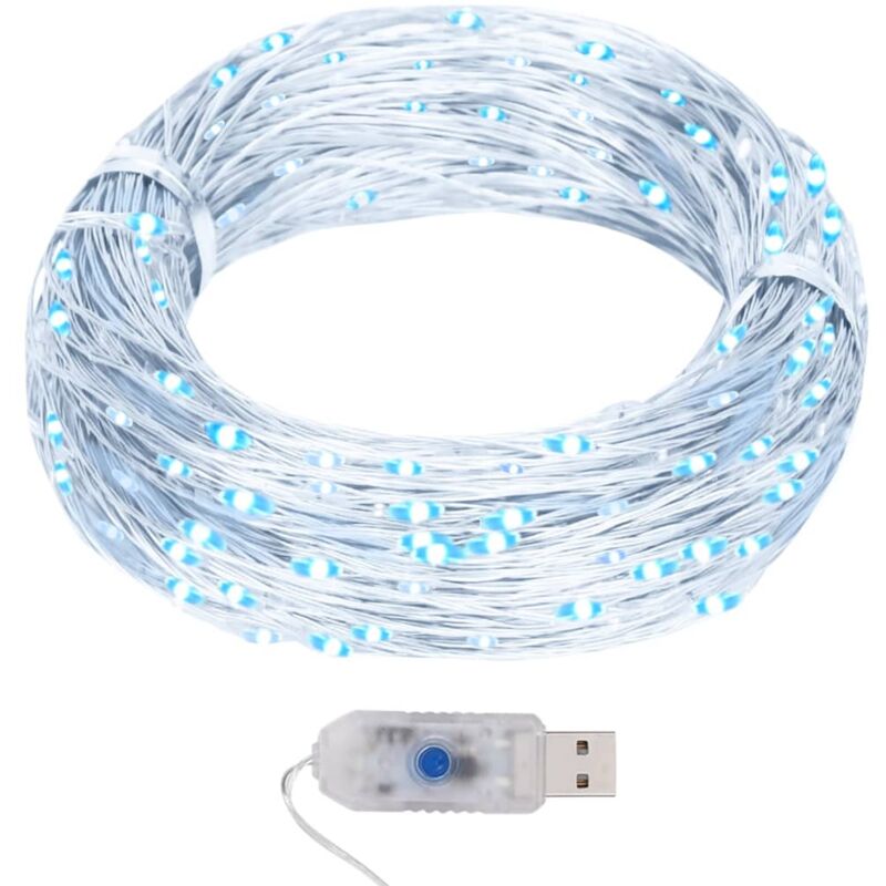

vidaXL Cadena de luces de hadas 400 LED 8 funciones 40m blanco frío - Blanco