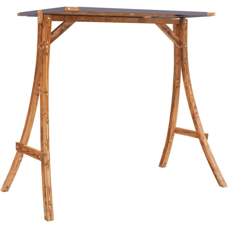 Cadre de balançoire toit anthracite Bois courbé à finition teck Vidaxl