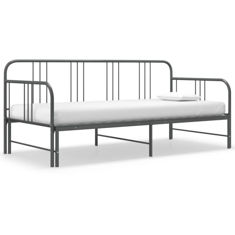 Vidaxl - Cadre de canapé-lit extensible Gris Métal 90x200 cm