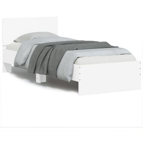 Vidaxl – Cadre de lit 90x190 cm avec lumières LED – Bois d'ingénierie – Lattes robustes pour soutien optimal – Design contemporain
