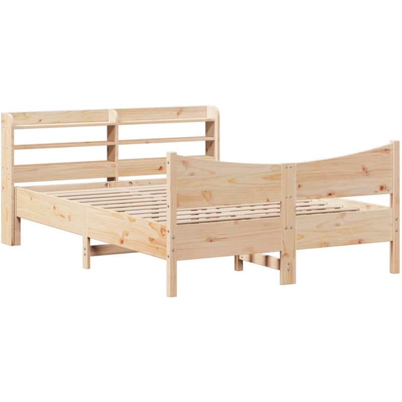 Vidaxl - Cadre de lit avec tête de lit 120x190 cm bois de pin massif