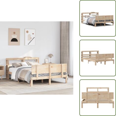 vidaXL Cadre de lit avec tête de lit sans matelas 120x190 cm