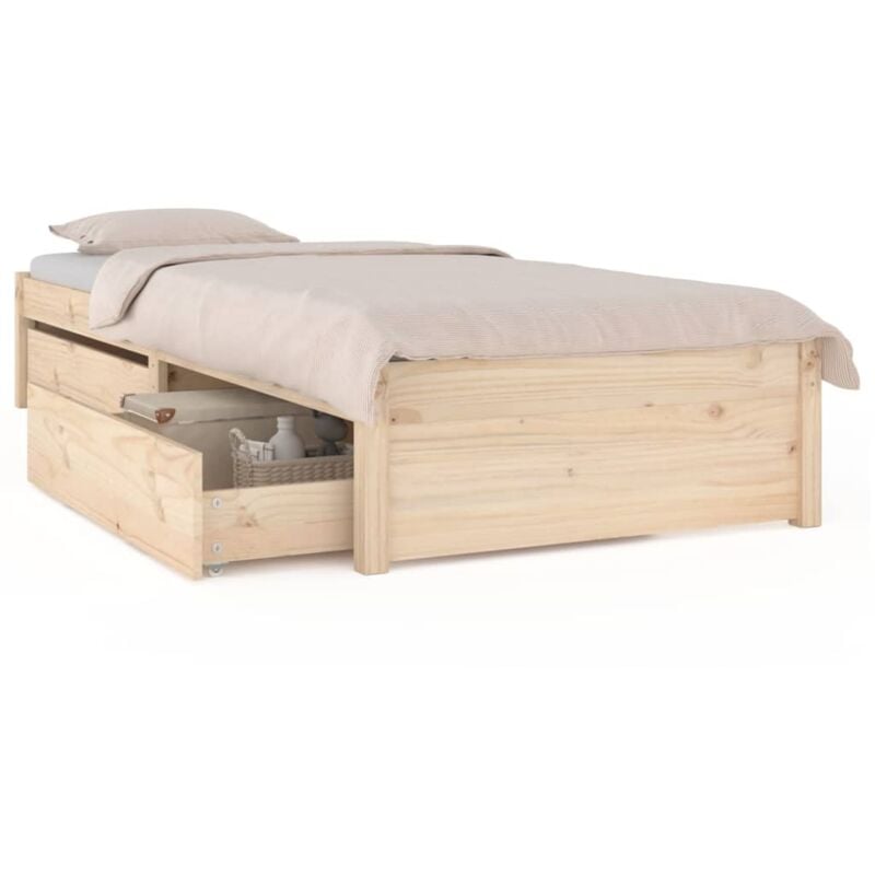 Vidaxl - Cadre de lit avec tiroirs 75x190 cm Petit simple