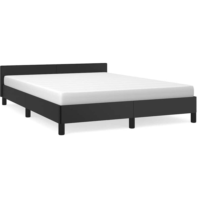 Vidaxl - Cadre de lit avec tête de lit Noir 140x200 cm Similicuir
