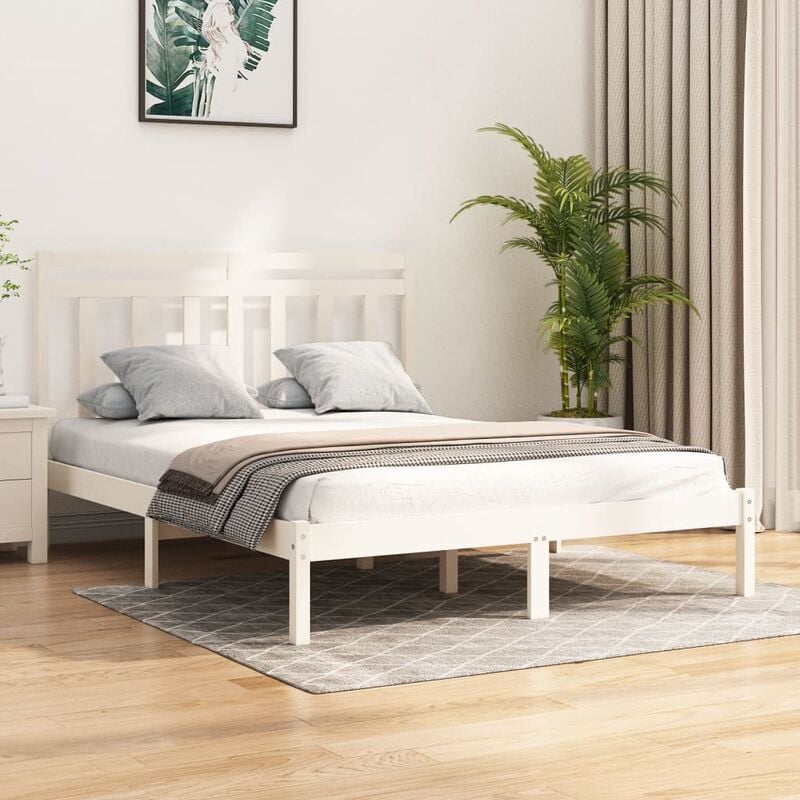 nova - lit en bois avec une structure robuste disponible en différentes couleurs 140x190 cm couleur : blanc