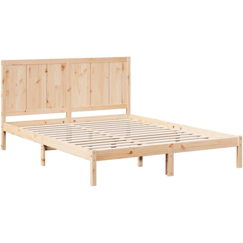 Vidaxl - Cadre de lit extra long sans matelas 140x210 cm bois massif