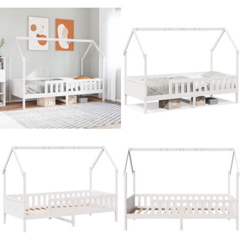 vidaXL Cadre de lit d'enfants forme de maison sans matelas pin