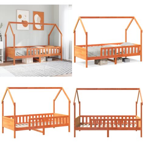 vidaXL Cadre de lit d'enfants forme de maison sans matelas pin