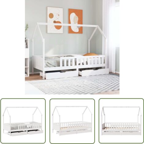 vidaXL Cadre de lit enfants avec tiroirs sans matelas 90x200 cm bois