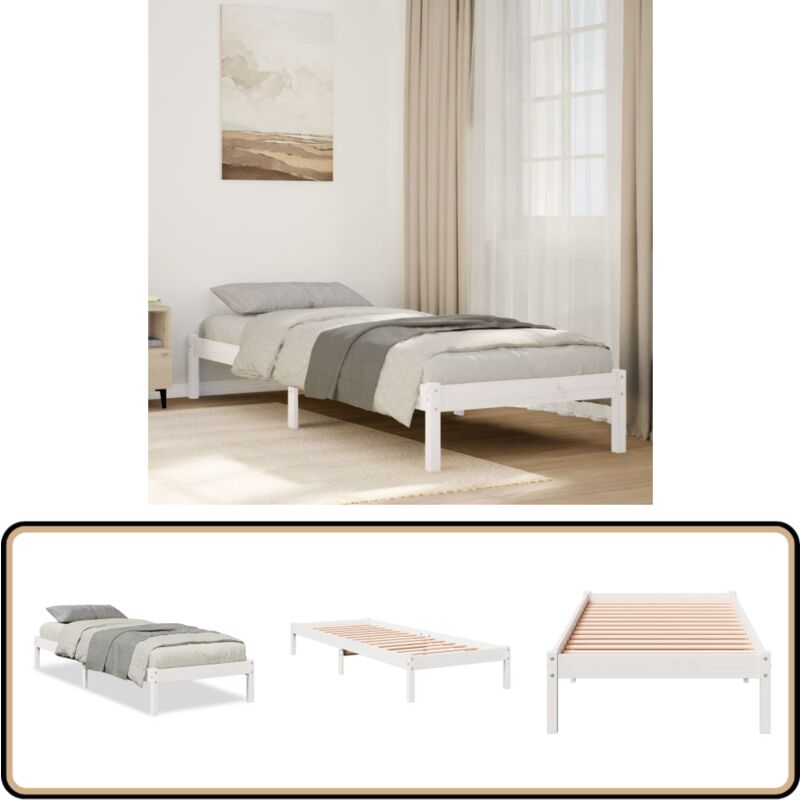 Cadre de lit extra long sans matelas 90x220 cm bois massif pin - Vidaxl