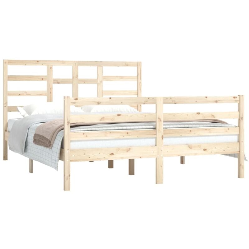 Vidaxl - Cadre de lit sans matelas bois massif 150x200 cm