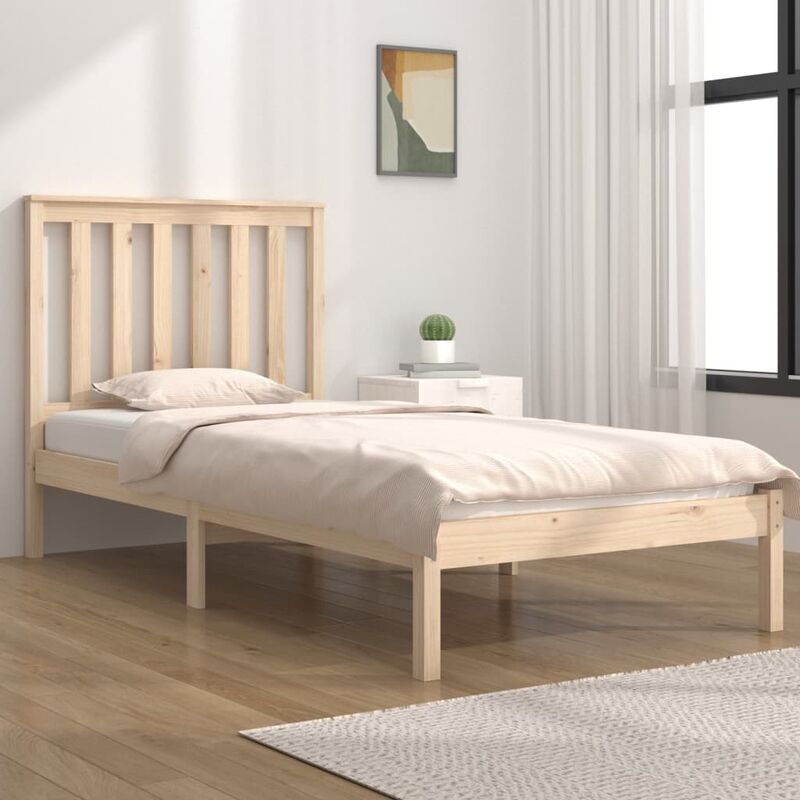 lit en bois de haute qualité disponible en différentes couleurs de 90x190 cm couleur : brun clair