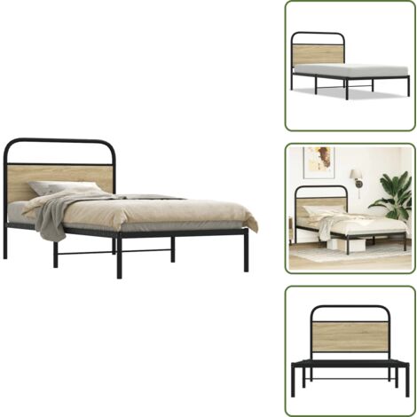 vidaXL Cadre de lit sans matelas 100x190 cm chêne sonoma