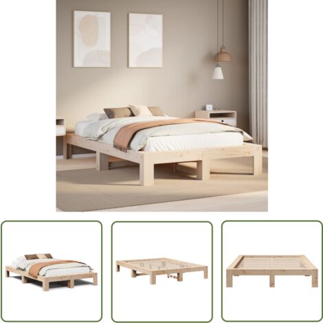 vidaXL Cadre de lit sans matelas 135x190 cm bois de pin massif