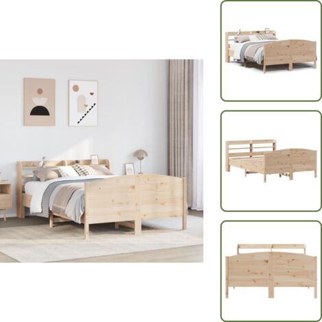 vidaXL Cadre de lit sans matelas 135x190 cm bois de pin massif