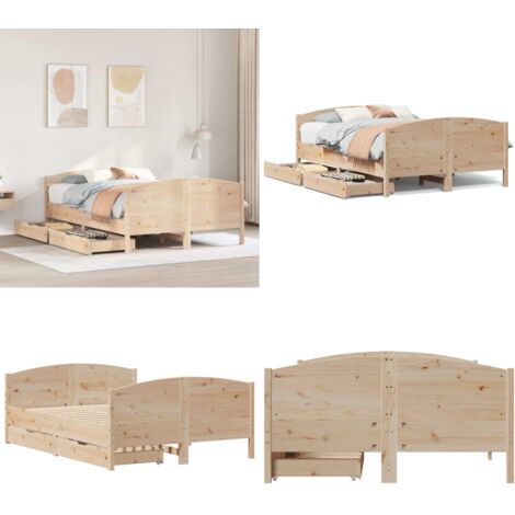 vidaXL Cadre de lit sans matelas 135x190 cm bois de pin massif
