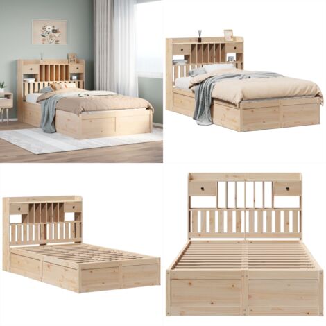 vidaXL Cadre de lit sans matelas 135x190 cm bois de pin massif