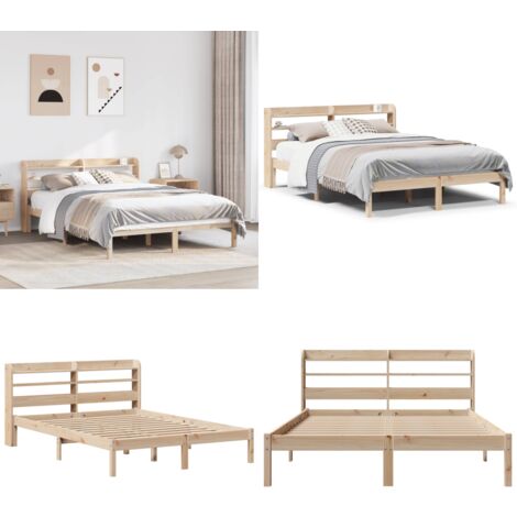 vidaXL Cadre de lit sans matelas 135x190 cm bois de pin massif