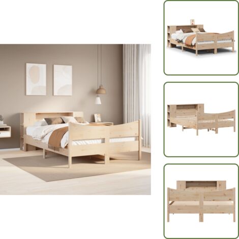 vidaXL Cadre de lit sans matelas 135x190 cm bois de pin massif
