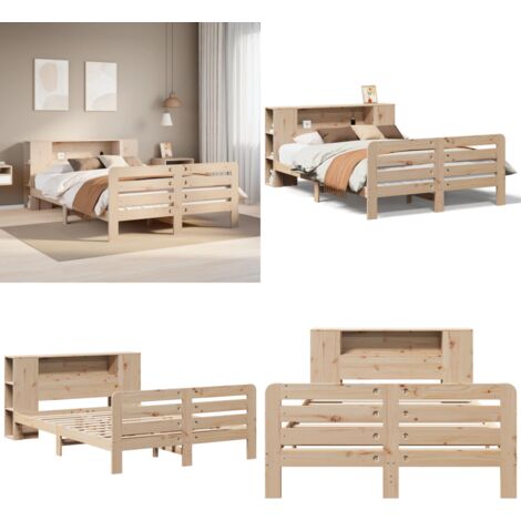 vidaXL Cadre de lit sans matelas 135x190 cm bois de pin massif