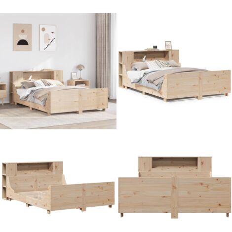 vidaXL Cadre de lit sans matelas 135x190 cm bois de pin massif