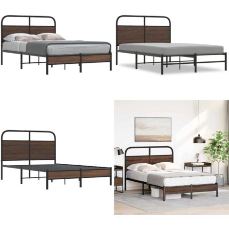 vidaXL Cadre de lit sans matelas 135x190 cm chêne marron