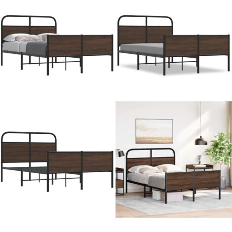 vidaXL Cadre de lit sans matelas 135x190 cm chêne marron