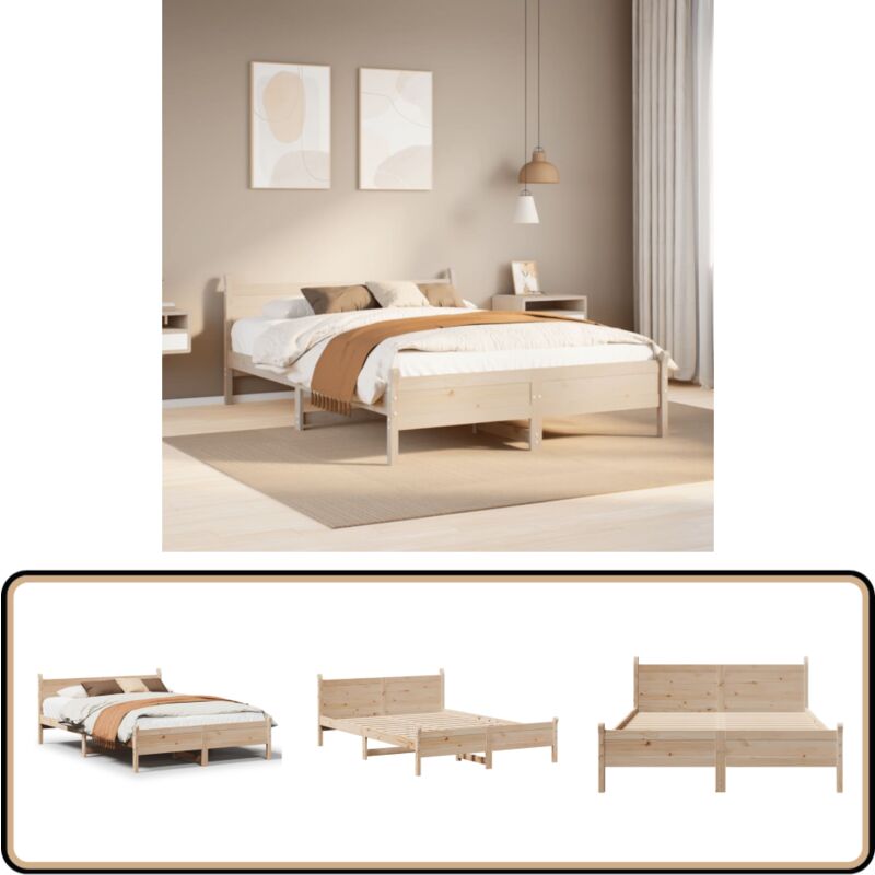 vidaXL Cadre de lit sans matelas 140x190 cm bois de pin massif