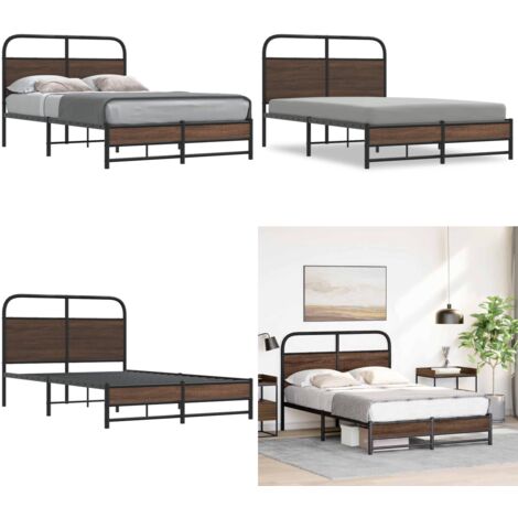 vidaXL Cadre de lit sans matelas 140x190 cm chêne marron
