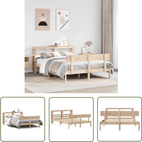 vidaXL Cadre de lit sans matelas 140x200 cm bois massif de pin