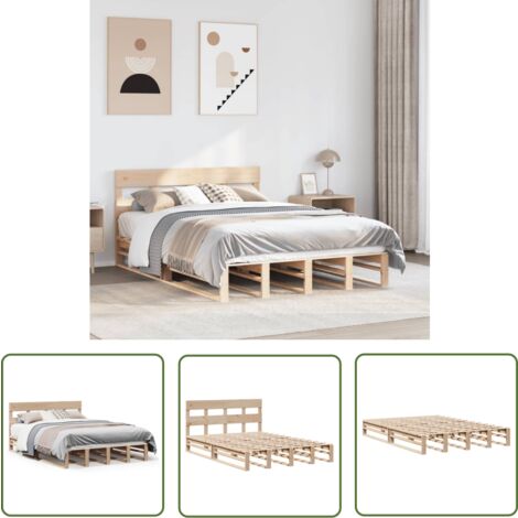 vidaXL Cadre de lit sans matelas 140x200 cm bois massif de pin