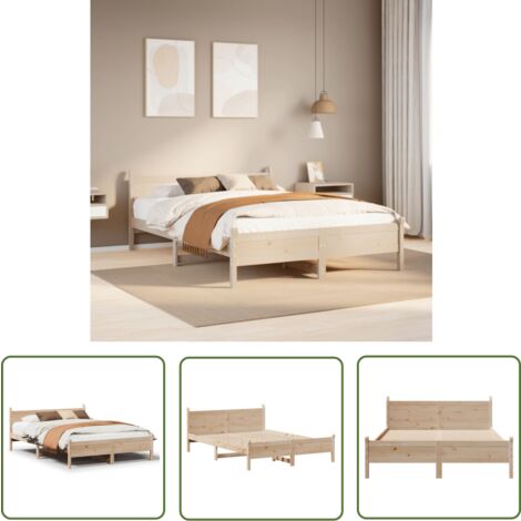 vidaXL Cadre de lit sans matelas 140x200 cm bois massif de pin