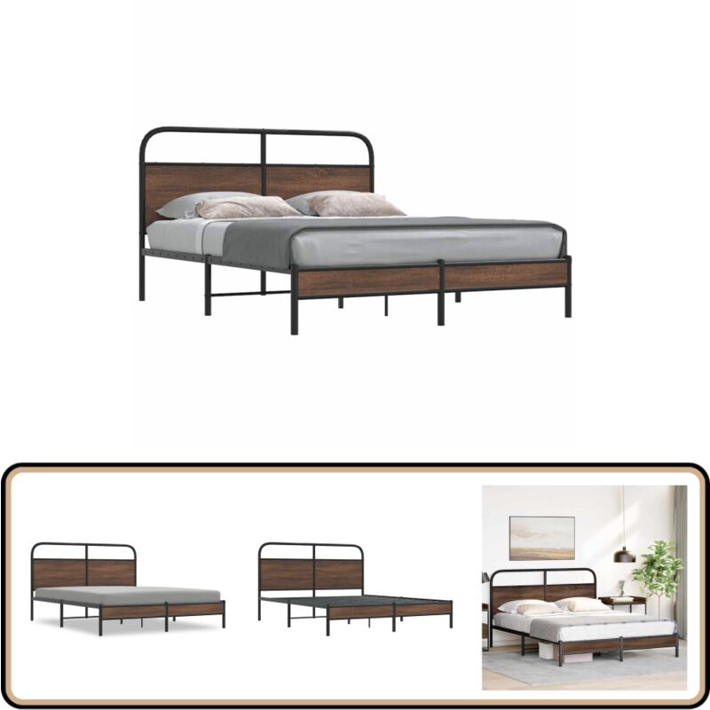 Vidaxl - Cadre de lit sans matelas 150x200 cm chêne marron