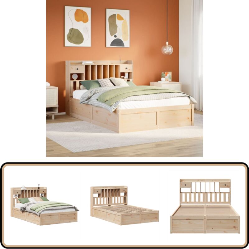 Vidaxl - Cadre de lit sans matelas 160x200 cm bois massif de pin