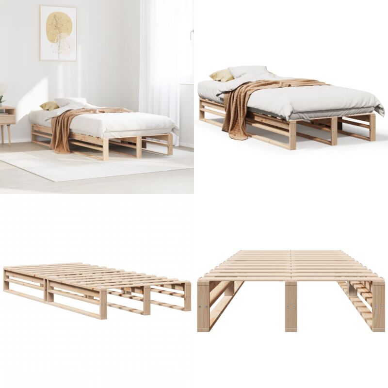 Vidaxl - Cadre de lit sans matelas 75x190 cm bois de pin massif
