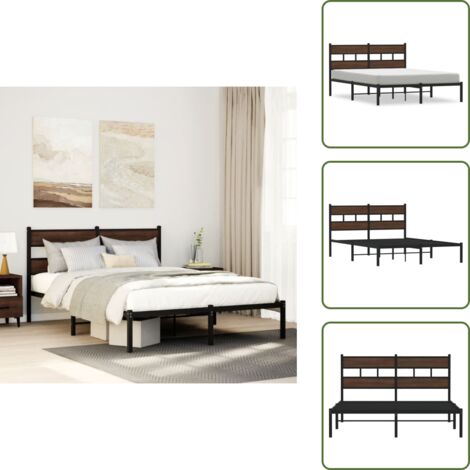 vidaXL Cadre de lit sans matelas avec tête de lit 140x190 cm