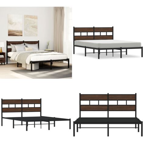 vidaXL Cadre de lit sans matelas avec tête de lit 140x190 cm
