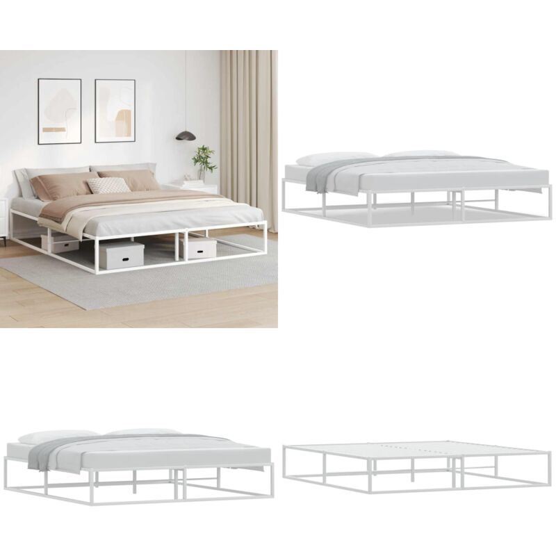 Vidaxl - Cadre de lit sans matelas blanc 180x200 cm métal