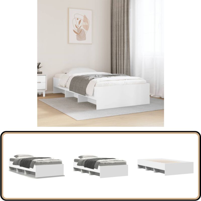 Vidaxl - Cadre de lit sans matelas blanc 90x190 cm bois d'ingénierie