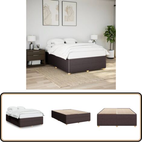 vidaXL Cadre de lit sans matelas marron foncé 160x200 cm tissu
