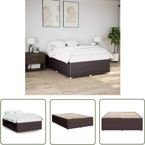 vidaXL Cadre de lit sans matelas marron foncé 160x200 cm tissu