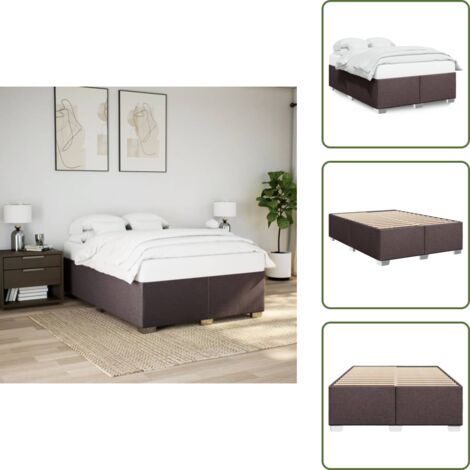 vidaXL Cadre de lit sans matelas marron foncé 160x200 cm tissu