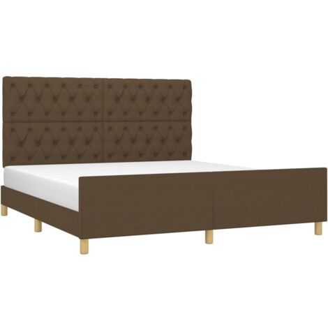 vidaXL Cadre de lit sans matelas marron foncé 160x200 cm tissu