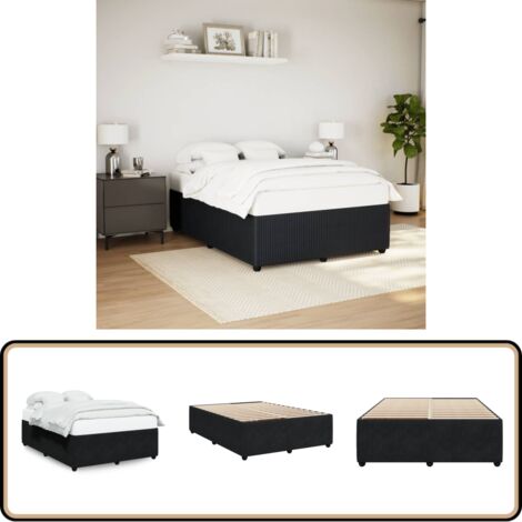 vidaXL Cadre de lit sans matelas noir 140x190 cm velours
