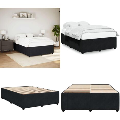 vidaXL Cadre de lit sans matelas noir 140x190 cm velours